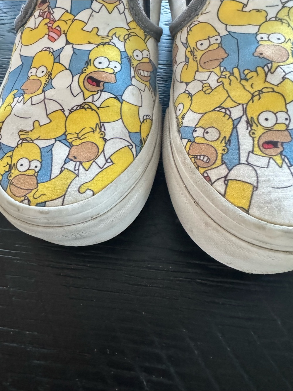 Homer Slip-On Vans Print Canvas Shoes - Yellow/Blue
